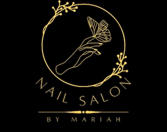 Nail Salon Logo Gold Black