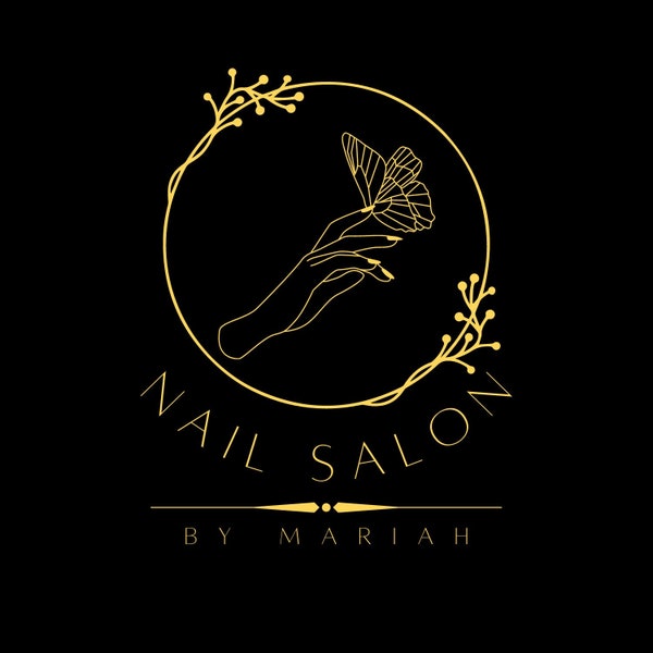 Nail Salon Logo Gold Black