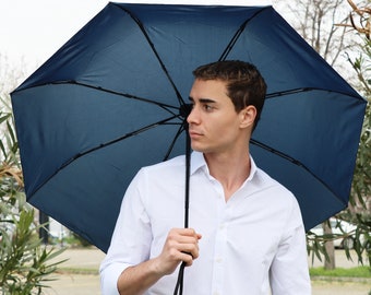 Blue Fully Automatic Umbrella, Wind Resistant Umbrella, Quick Dry Umbrella, Windproof Umbrella for Women and Men, Umbrellas for Rain