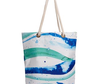 Women Beach Bag, Tote Shoulder Bag for Women, Tote Bag, Sailor Girl Beach Bag, White Bag, Designer Handbags for Travel, Gift For Her