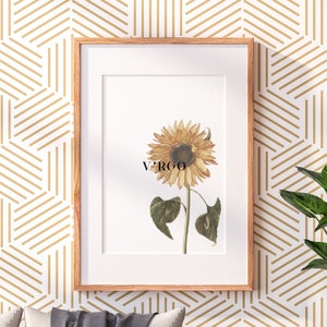 Zodiac Symbols Floral Wall Art, Zodiac Signs Boho Design, Astrology Print, Digital Poster, Printable Home Decor, Personalized and Custom