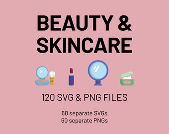 Makeup Labels SVG PNG, Organization Labels, Beauty Cosmetics Skincare Custom Canister Jar Storage Labels, Cricut Template Silhouette Stencil