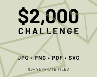 Desafío de ahorro 2K, Desafío de 60 sobres para 2000 ahorros, Desafío de ahorro de dinero imprimible de 2 meses, Gráfico de seguimiento, Descarga digital