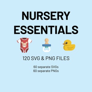 Nursery Organization Labels SVG PNG, Nursery Essentials Labels, Boy Nursery Labels, Girl Nursery Labels, Custom Home Organization Labels