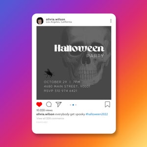 Spooky Halloween Instagram Post, Reels Editable Template, Creepy Halloween Canva Templates, Scary Halloween Social Media Post Bundle