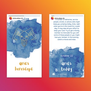 Horoscope Digital Template for Instagram Story Bundle, Watercolor Design, Zodiac Signs Astrology Celestial Spiritual, Canva Template