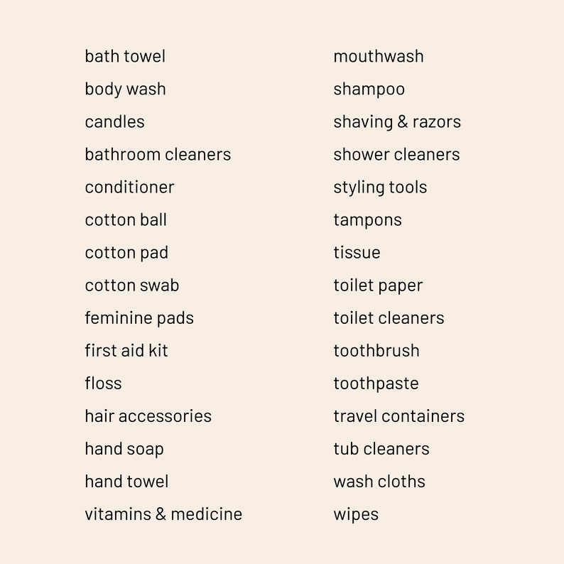 Bathroom Labels SVG PNG, Bathroom Essentials Labels, Bathroom ...