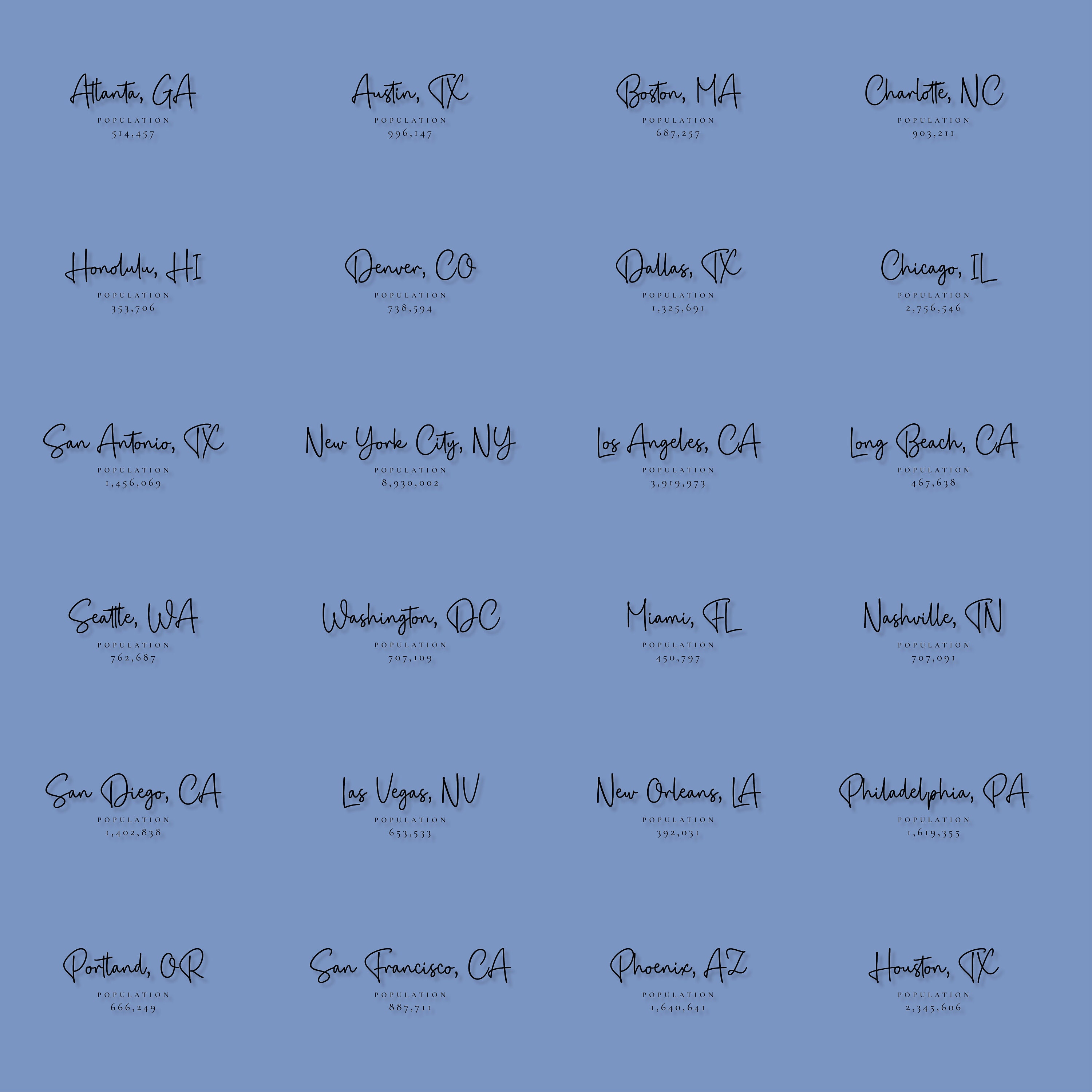 US City SVG PNG Files, Digital Download, Words, Sayings, Phrases