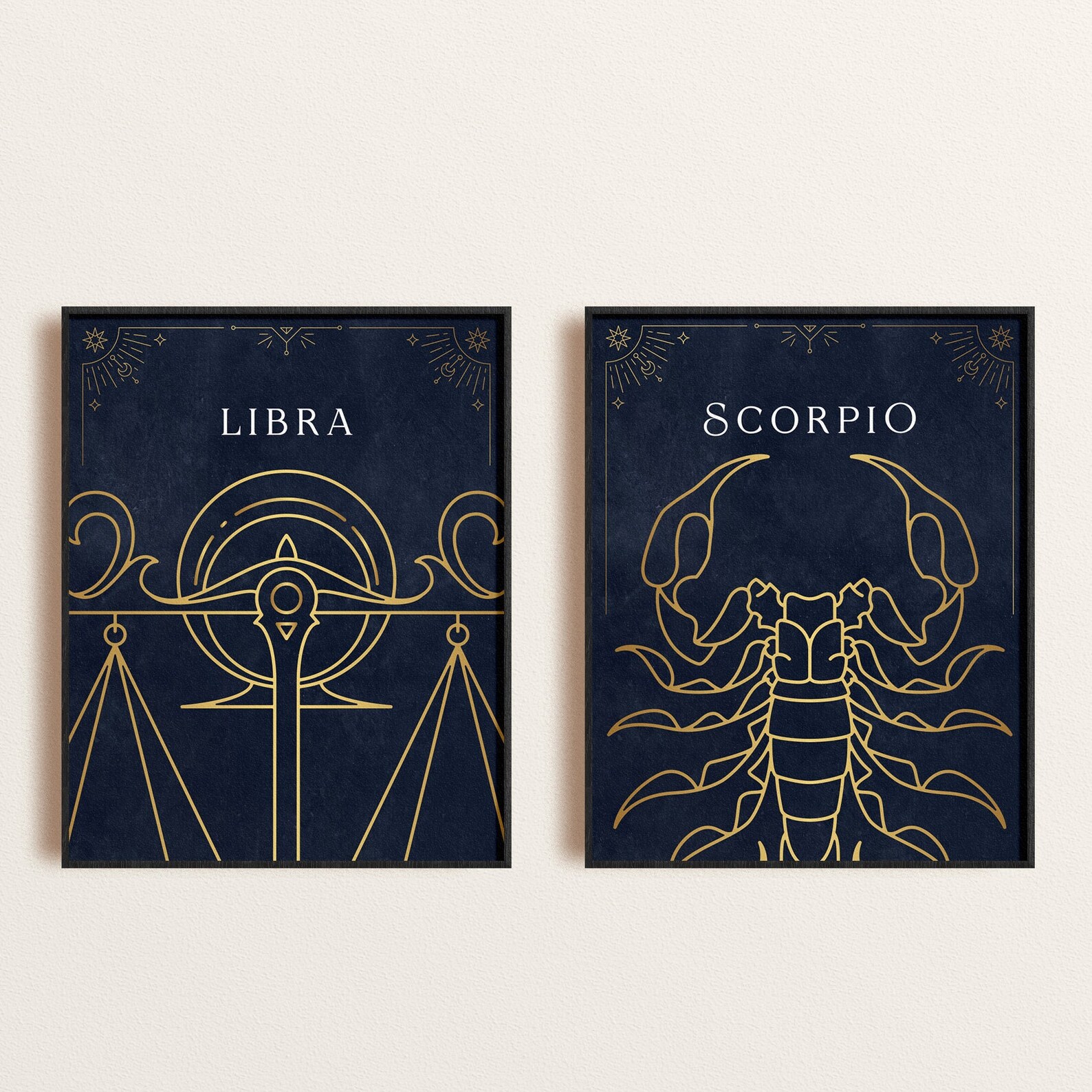 Zodiac Symbols Wall Art Zodiac Animal Signs Design Celestial - Etsy