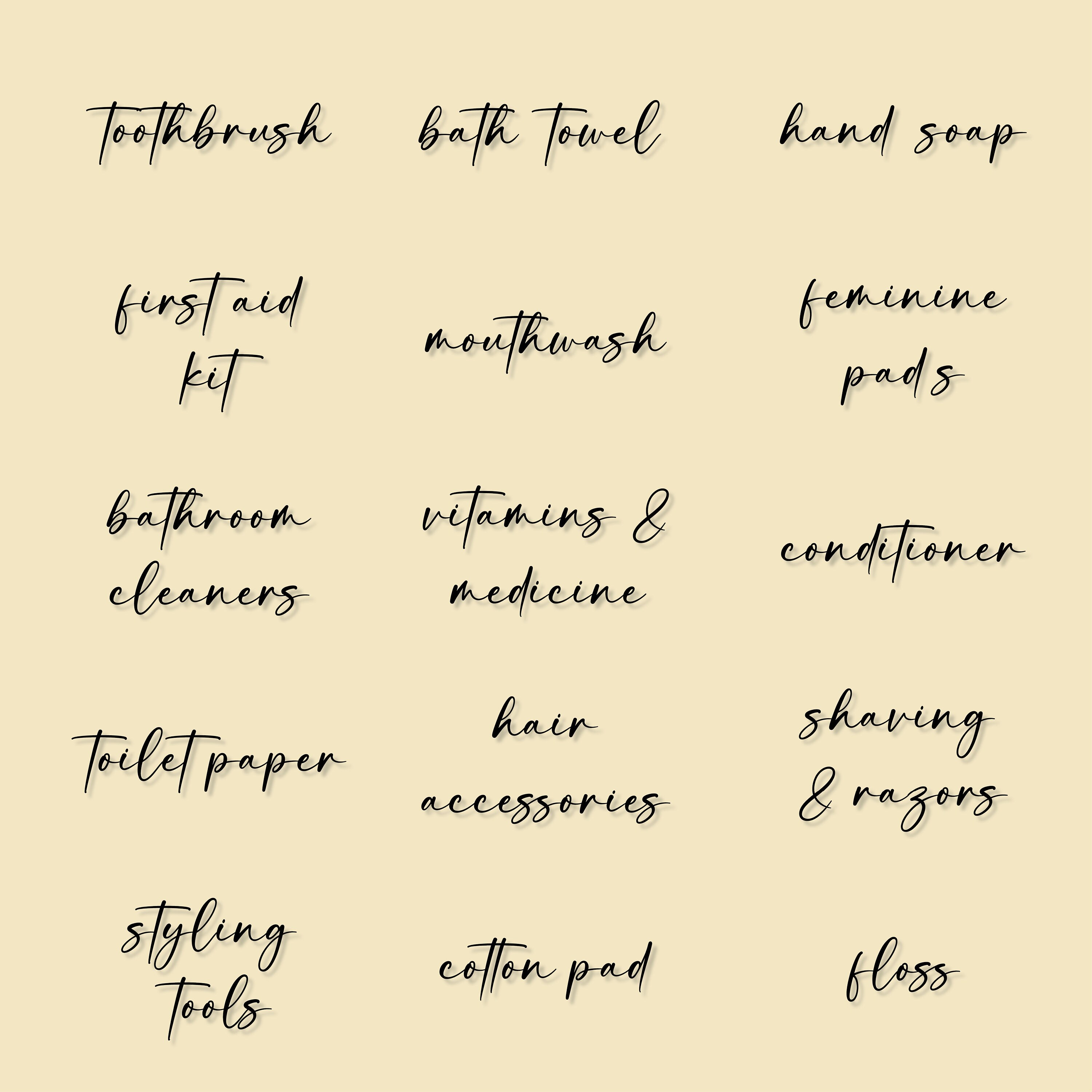 Bathroom Labels SVG PNG, Bathroom Essentials Labels, Bathroom