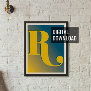 Letter Series Digital Print, Wall Art, Art Decor, Home Decor, Graphic Design