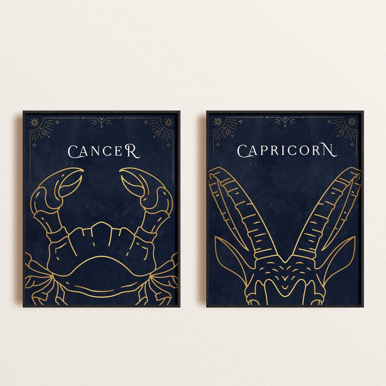 Zodiac Symbols Wall Art Zodiac Animal Signs Design Celestial Etsy