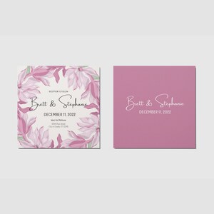 Pink Floral Wedding Invitation, Digital Template, Canva Template, Printable Wedding Invitation, Invitation Suite, Boho Blush Pink Wedding