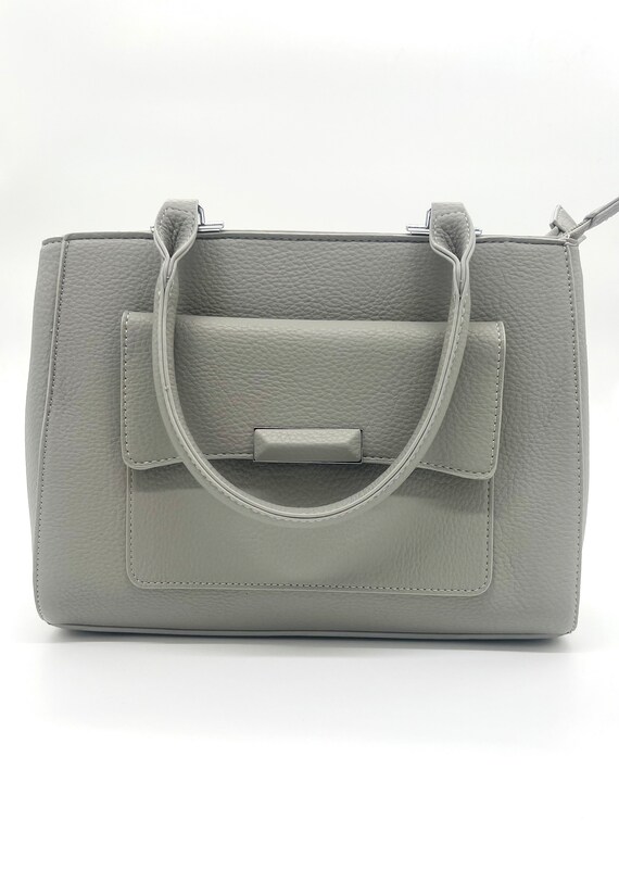 Borsa tote grigia vintage usata, borsa da donna, borsa grigia