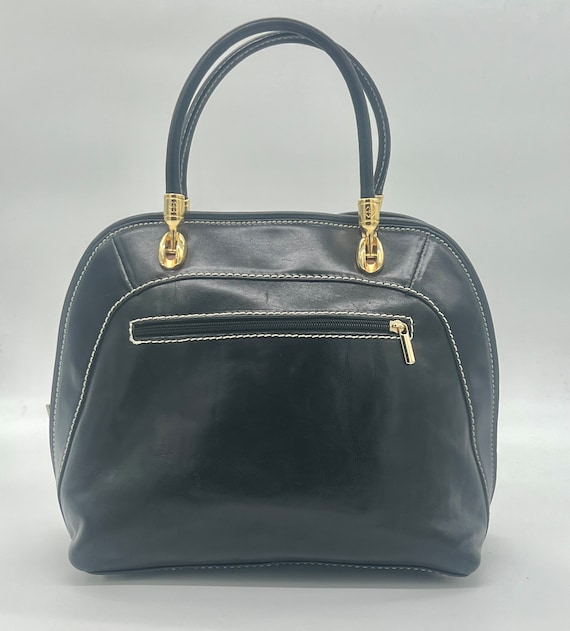 Borsa in finta pelle nera, borsa tote da donna, borsa nera con