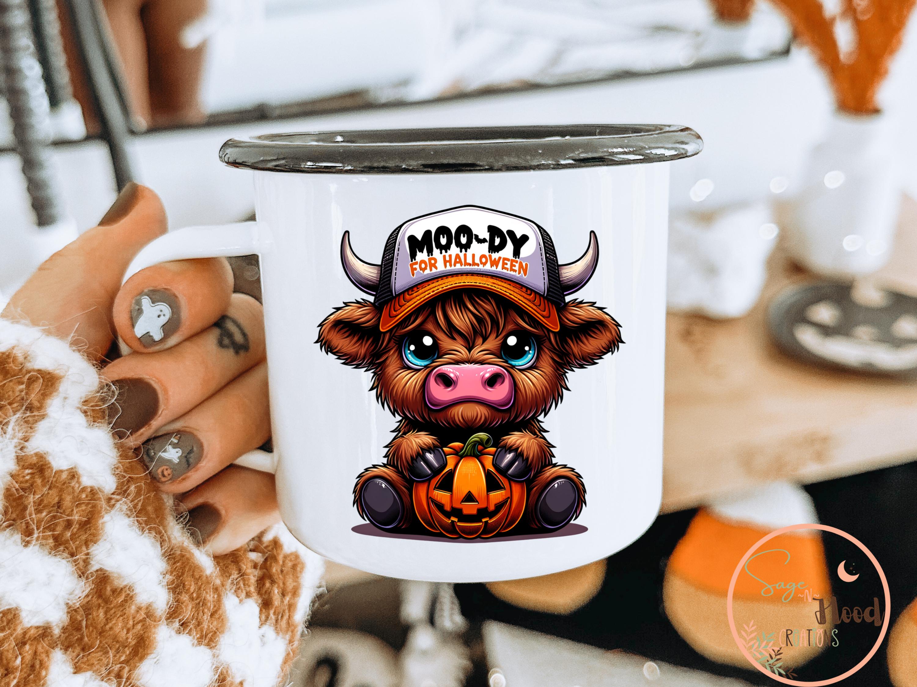 Halloween Highland Cow PNG, Cute Fall Sublimation Design,pumpkin Cow ...