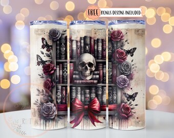 Smutty Bookish Dark Romance Reader Tumbler Wrap PNG, Spicy Book Lover sublimatieontwerp, 20oz digitale download, Dark Academia Bookish cadeau