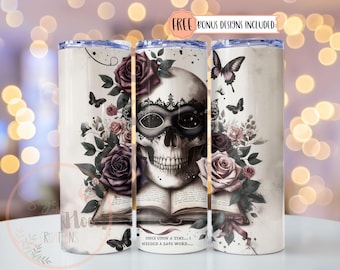 Smutty Bookish Dark Romance Reader Tumbler Wrap PNG, Spicy Book Lover sublimatieontwerp, 20oz digitale download, Dark Academia Bookish cadeau
