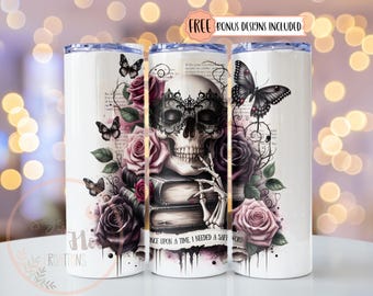 Smutty Bookish Dark Romance Reader Tumbler Wrap PNG, Spicy Book Lover sublimatieontwerp, 20oz digitale download, Dark Academia Bookish cadeau