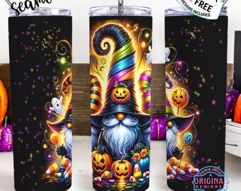 20oz Halloween kabouters snoep beker wrap, magere beker sublimatie, kabouter beker wrap, Halloween beker wrap, digitale download, naadloos