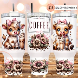 40oz Tumbler Wrap,40oz Coffee Tumbler Sublimation,Highland Cow 40oz Tumbler Png,40Oz Quencher Tumbler Sublimation Design,Cow Lover Tumbler
