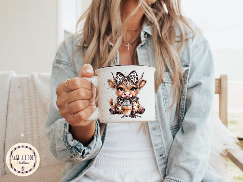 Coffee Addict Highland Cow Png sublimation Digital Download,Leopard Print Coquette Bow,Coffee Lover image 5