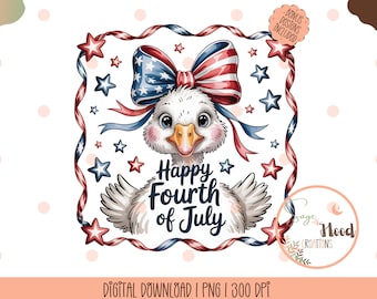 Ganso del 4 de julio PNG, diseño American Coquette (descarga digital)