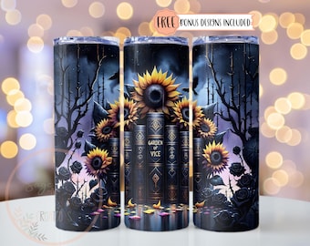 Smutty Bookish Dark Romance Reader Tumbler Wrap PNG, Spicy Book Lover sublimatieontwerp, 20oz digitale download, Dark Academia Bookish cadeau