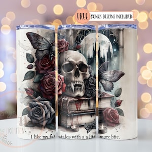 Smutty Bookish Dark Romance Reader Tumbler Wrap PNG, Spicy Book Lover Sublimation Design, 20oz Digital Download, Dark Academia Bookish Gift