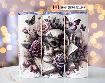 Smutty Bookish Dark Romance Reader Tumbler Wrap PNG, Spicy Book Lover Sublimation Design, 20oz Digital Download, Dark Academia Bookish Gift