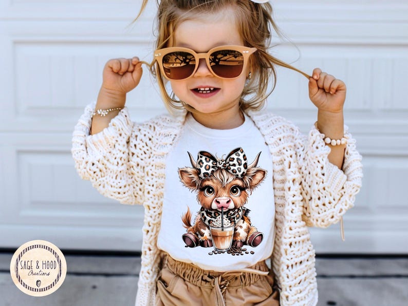 Coffee Addict Highland Cow Png sublimation Digital Download,Leopard Print Coquette Bow,Coffee Lover image 4