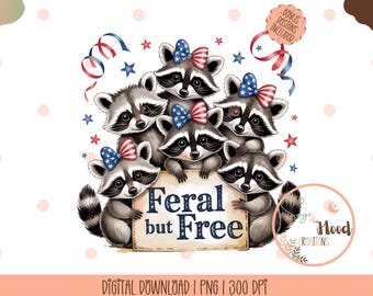 Funny Raccoon 4th of July PNG, Patriotic USA Design (Digital Download)