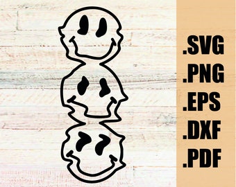 Melting smiles svg, melting smiley svg, groovy svg, happy smile shirt svg, retro smile svg, smiley shirt svg