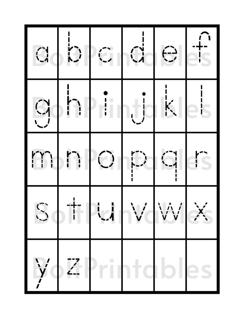 Digital Printable Alphabet Uppercase and Lowercase Tracing Worksheets ...