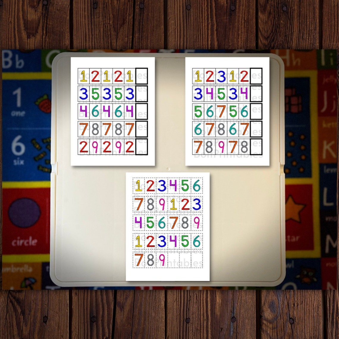 Printable Number Pattern Worksheet Number Matching 1-9 - Etsy