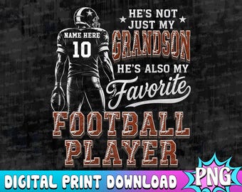 He's My Favorite Football Player  Personalized PNG, Custom Name Football Mom Dad Design, American Football Player Shirt PNG,Digital Download