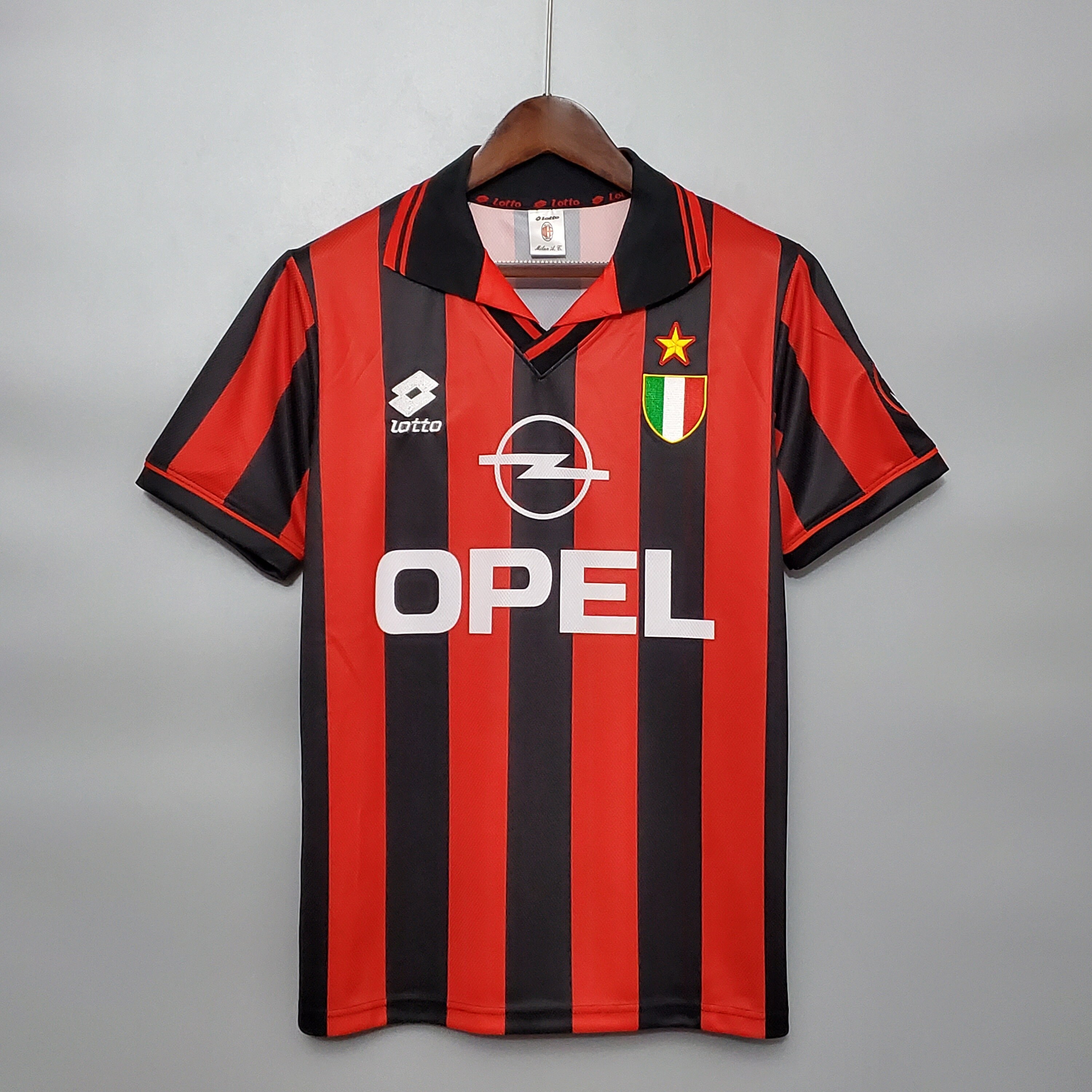 AC MILAN 1996-1997 HOME FOOTBALL SHIRT MAGLIA JERSEY LOTTO OPEL AUTHENTIC  ITALY