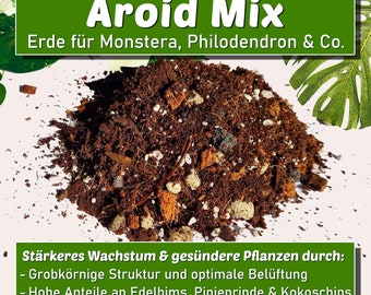 Monstera Soil - Aroid Mix | Terriccio senza torba per piante aroidi - aerazione ideale, struttura grossolana