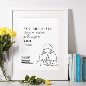 Afdrukbare Quote Wall Art | &quot;Magie van een boek&quot; | INSTANT DOWNLOAD | Boek Worm Art | Boek Lover Print | Home Quote Wall Art Print