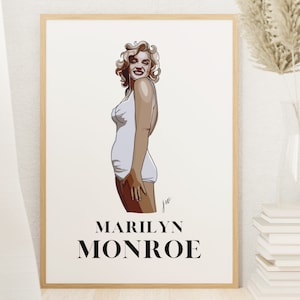 Marilyn Monroe Illustration Kunst Poster | Minimalistischer Kunstdruck | Kultige Hollywood Schauspielerin Illustration | SOFORTIGER DIGITALER DOWNLOAD