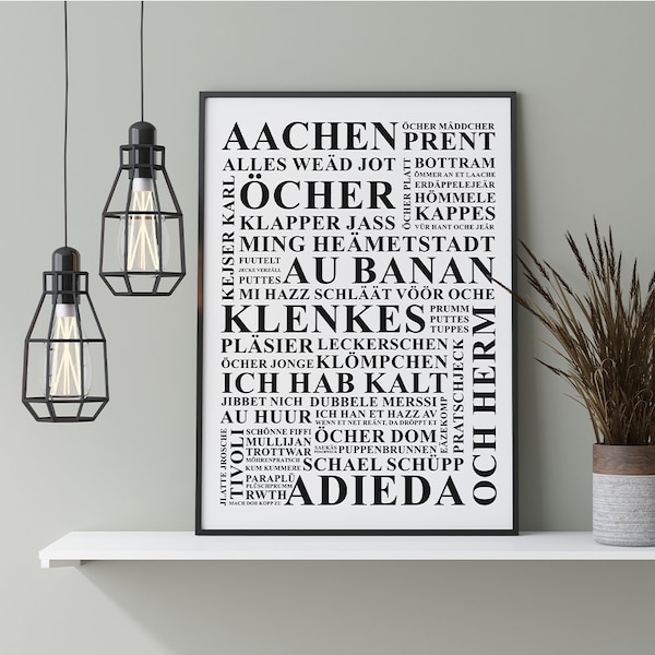 Plakat/ Poster Aachen Wörter