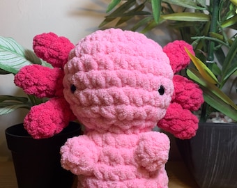 Crochet pink axolotl | Handmade | Plushie | Gift | Animal toy | Pink | Arigurumi | Worry buddy