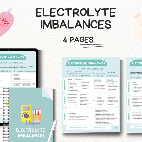 Electrolyte Imbalances Study Guide Nursing Notes With - Etsy