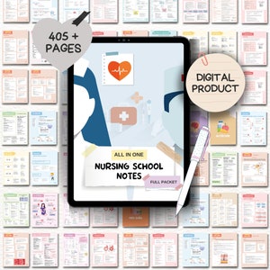 PRINTED DIGITAL - Complete Nursing Study Guide Bundle - Hard Copy & PDF, Nurse Notes