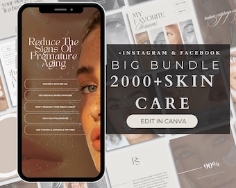 Skincare Instagram Post Templates: Esthetician Medspa Bundle (Digital Download)