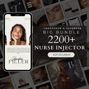 Krankenschwester Injektor Instagram Vorlage: 2200+ Medspa Social Media Posts (CANVA)