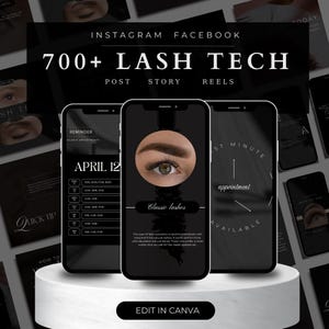 Lash Tech Instagram Template Post Story ,Facebook Lash Stylist templates , Lash Tech Branding kit |,Lash Extension Post ,Lash Tech