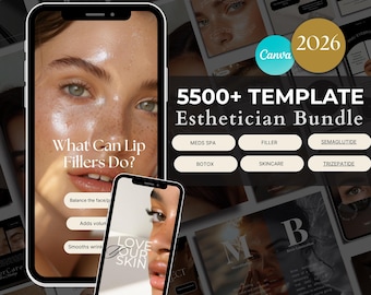 Esthetician Bundle Medspa Skincare   Instagram Post Templates, Medspa Templates, Dermatology Templates, Skincare Stories Skincare Instagram