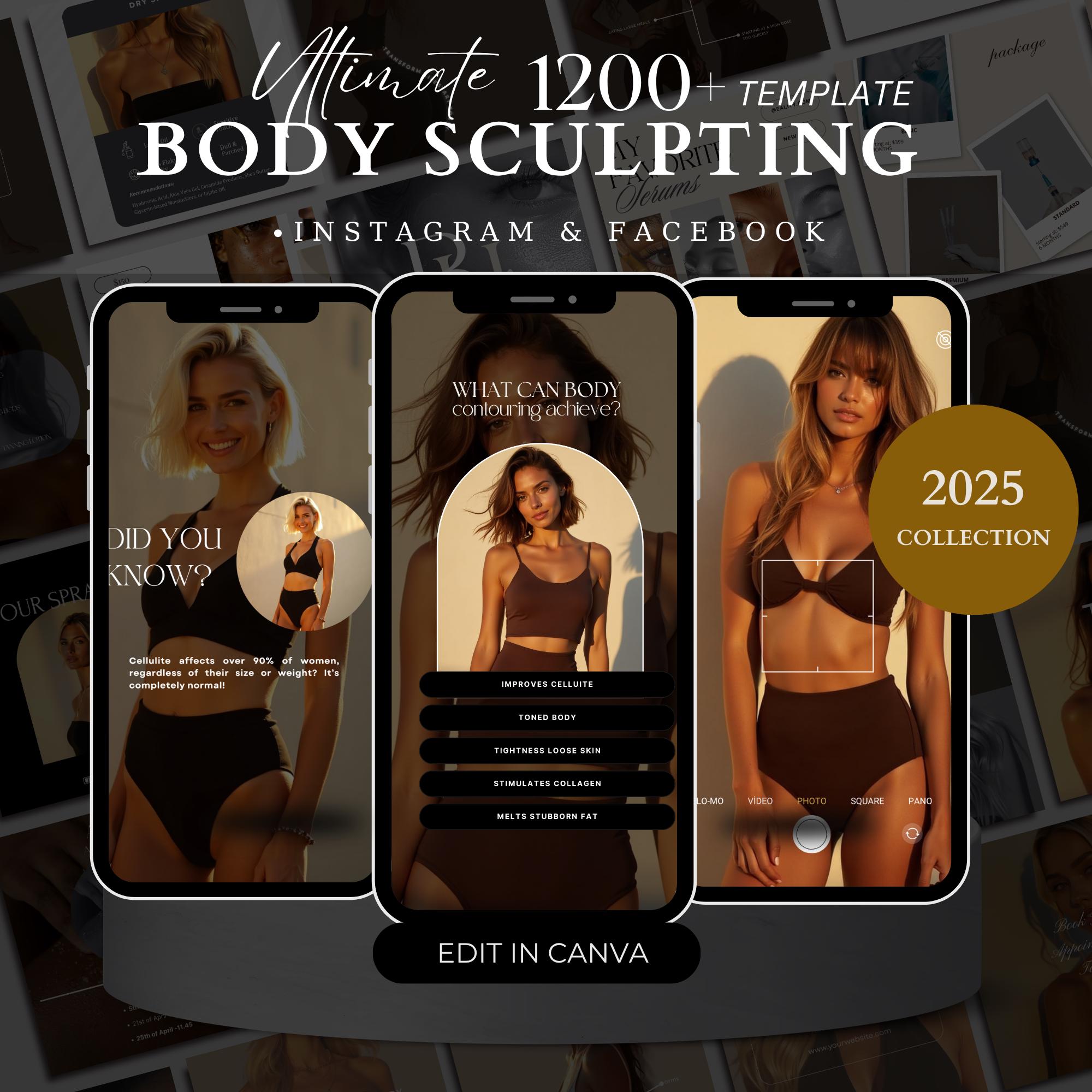 Body Contouring Sculpting Instagram Post Template | Body Sculpting Template Social Media | Body Sculpt Post | Bodysculpting | Aesthetic
