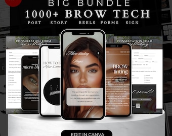 Brow Tech Instagram Templates: Social Media Reels & Posts (Digital Download)